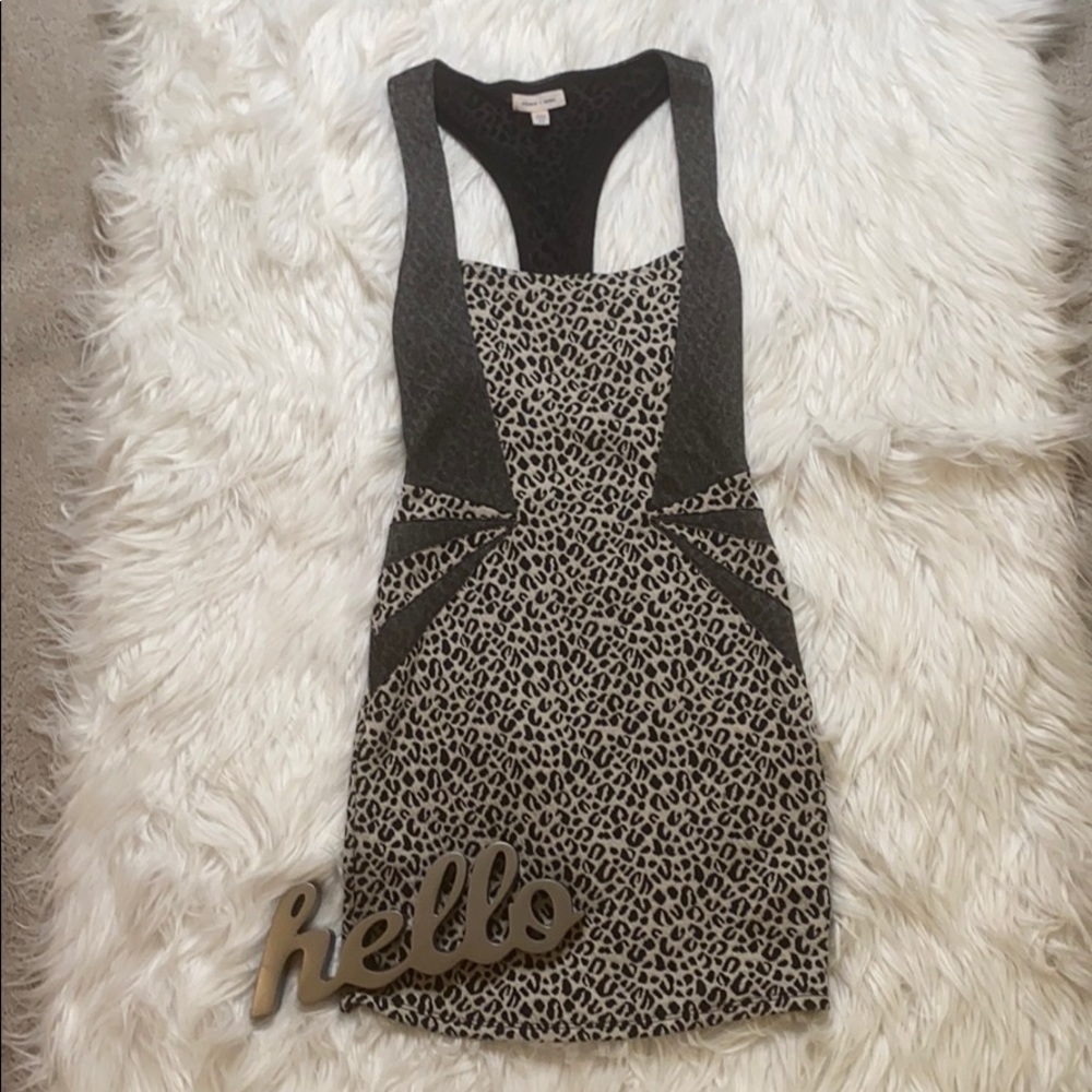 Silence & Noise Leopard Print Halter Dress, Xs - image 1